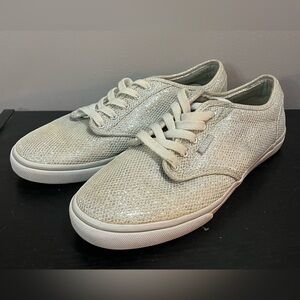 Women’s VANS Silver Glitter Sneakers Size 8.5‎